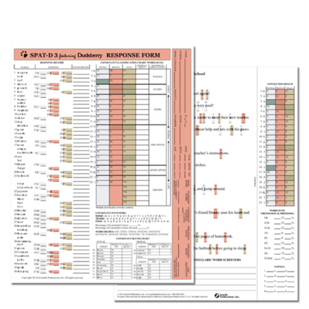 SPAT-D:3: The Structured Photographic Articulation Test Response Forms, buy online Canada