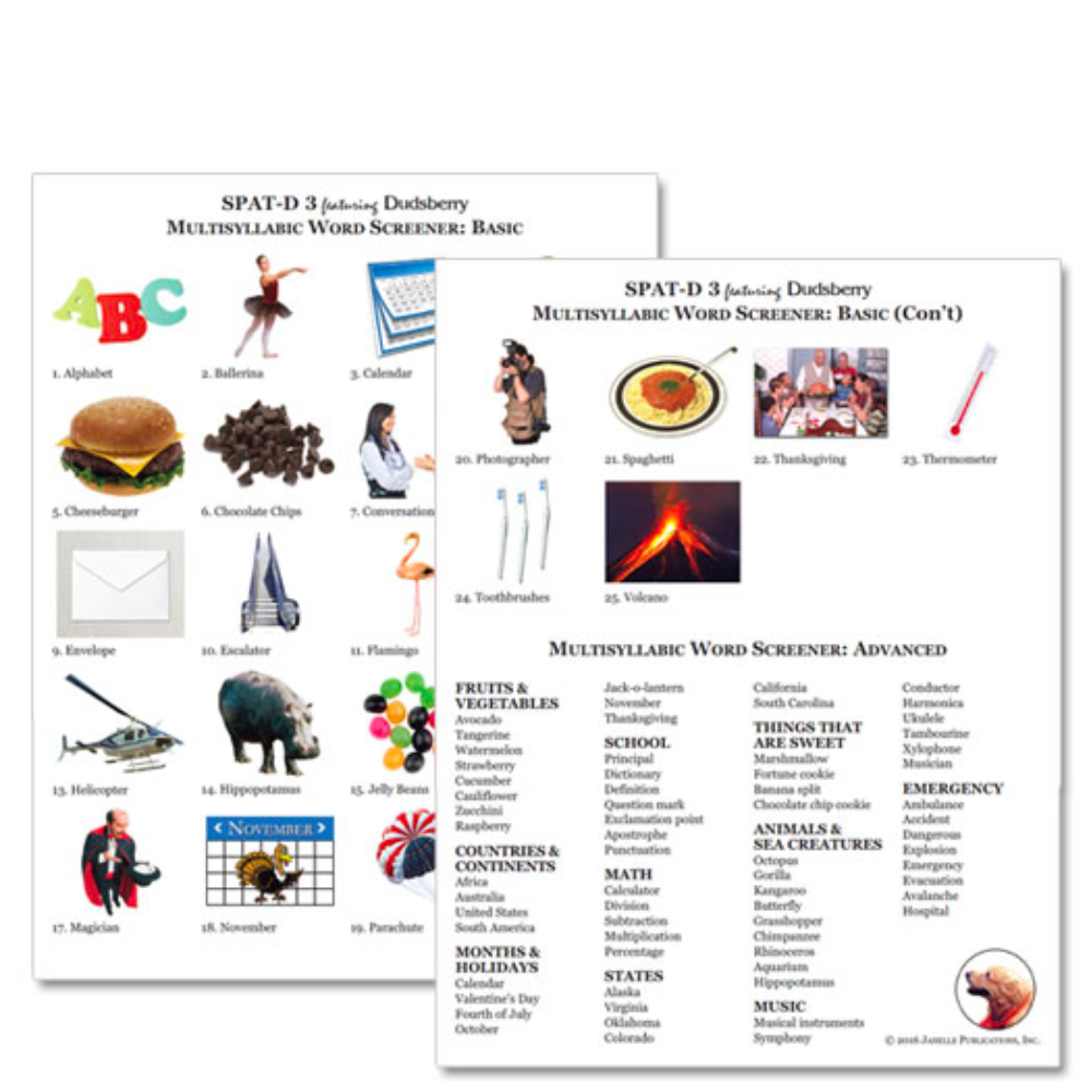 The Structured Photographic Articulation Test (SPAT-D 3) | Canada ...
